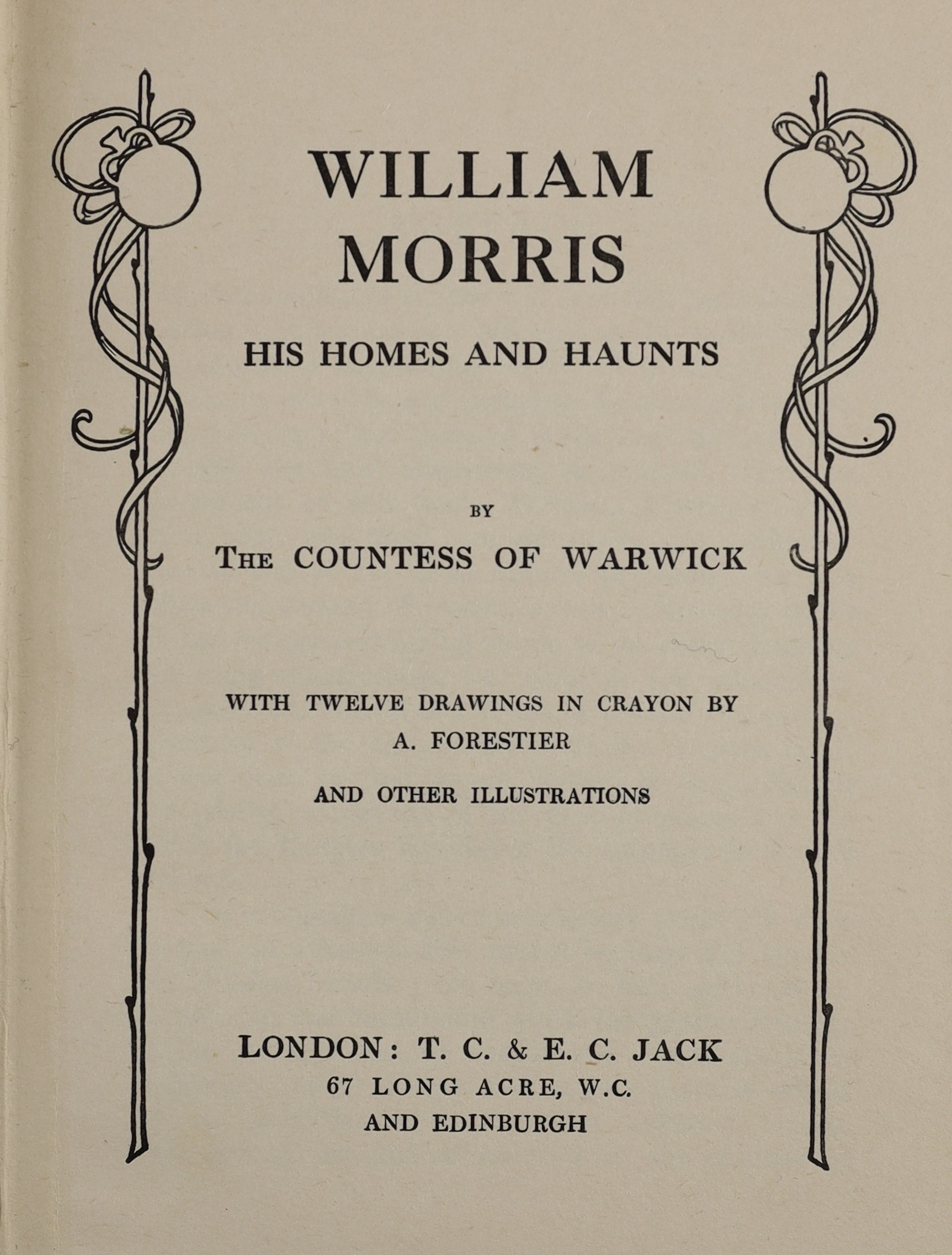 Morris, William - 3 works - Architecture and History, and Westminster Abbey, 8vo, original half cloth, hand-made paper, Longmans & Co., London, 1900; Art and it’s Producers, 8vo, original half cloth, hand-made paper, Lon